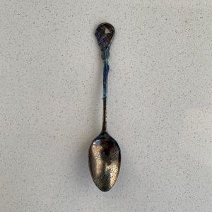 Souvenir Spoon With Botanical Leaves Cutout Design Possibly Marked B.W. Co.
